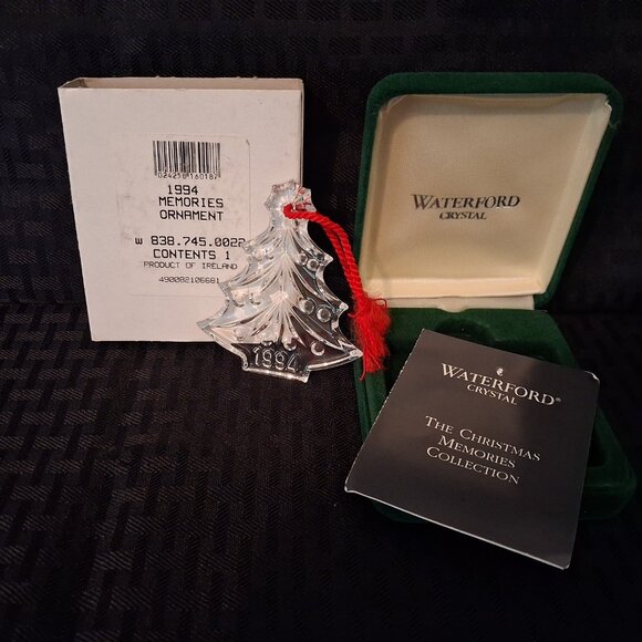 WATERFORD Crystal 1994 CHRISTMAS MEMORIES. Christmas Tree Ornament Box Sparkle - Picture 1 of 3